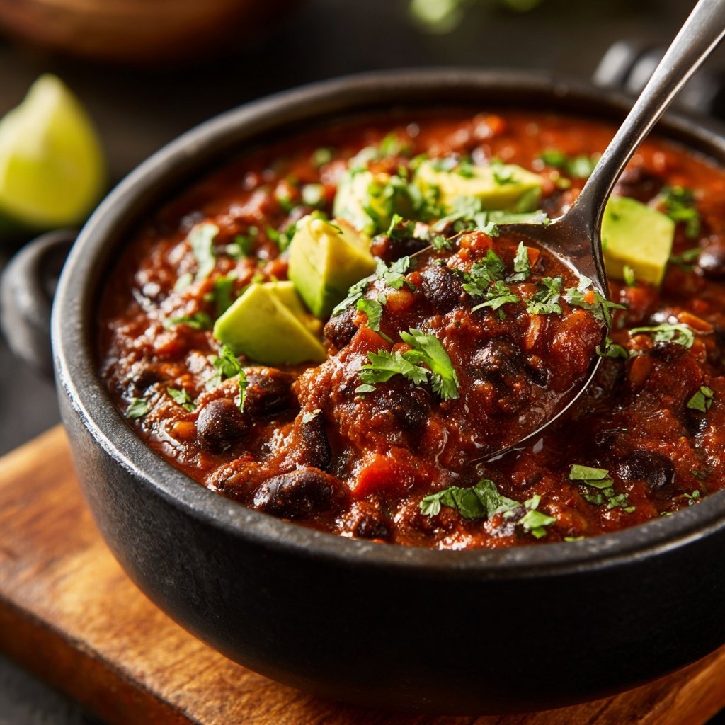 Healthy Crockpot Black Bean Chili