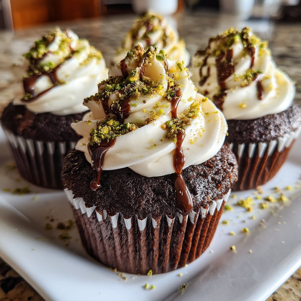 Chocolate Pistachio Cupcakes