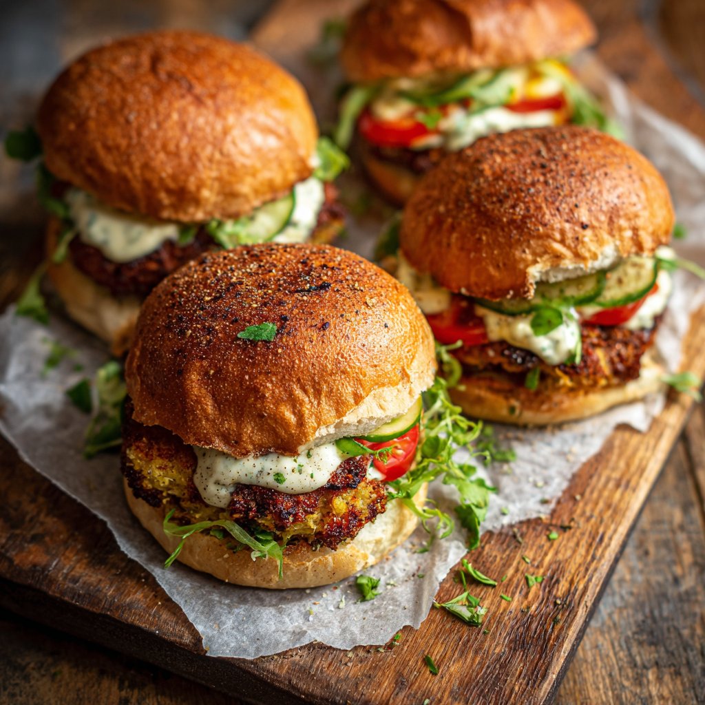 Veggie Sliders with Garlic Aioli