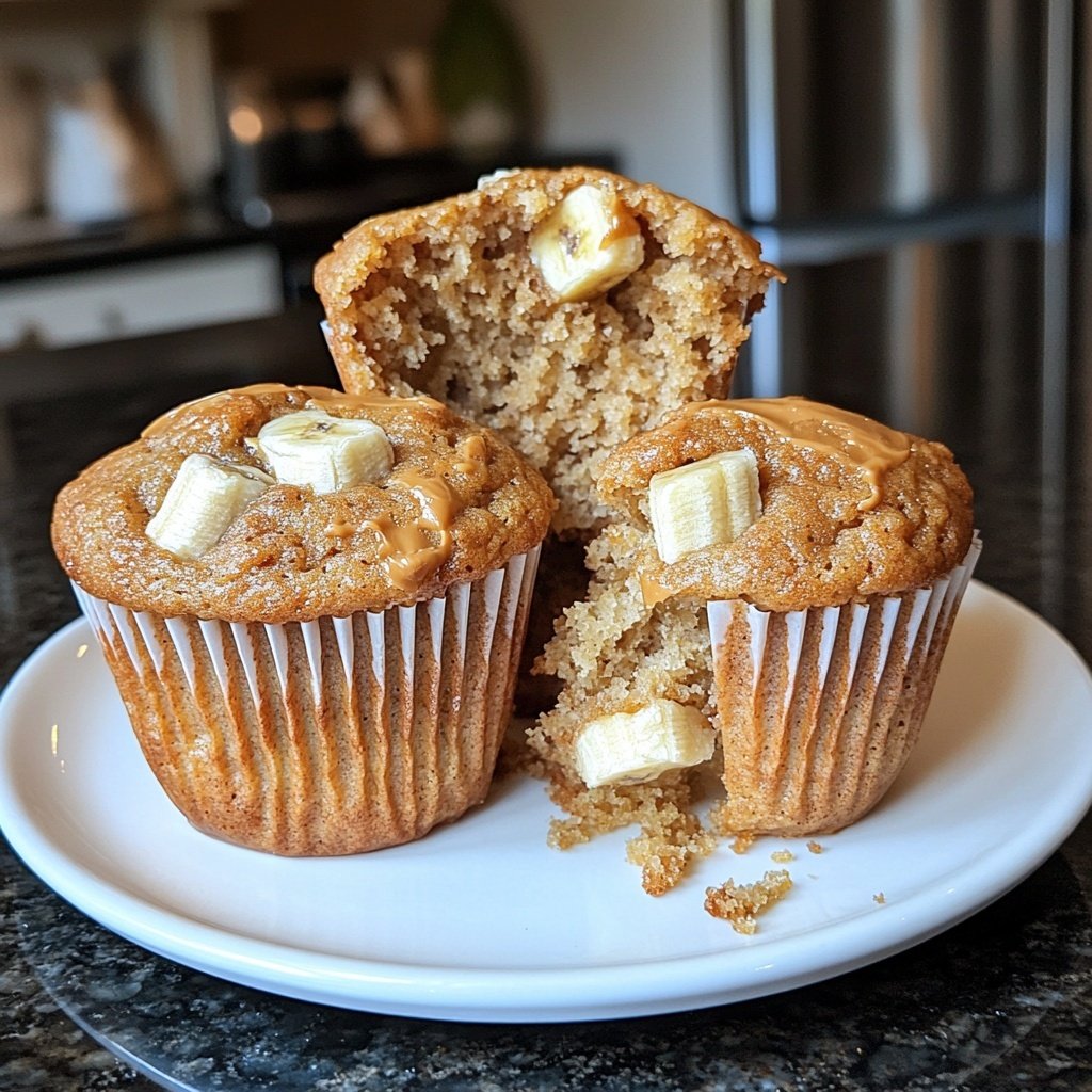 Healthy Peanut Butter Banana Muffins