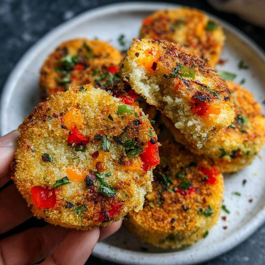 Crispy Polenta Veggie Cakes