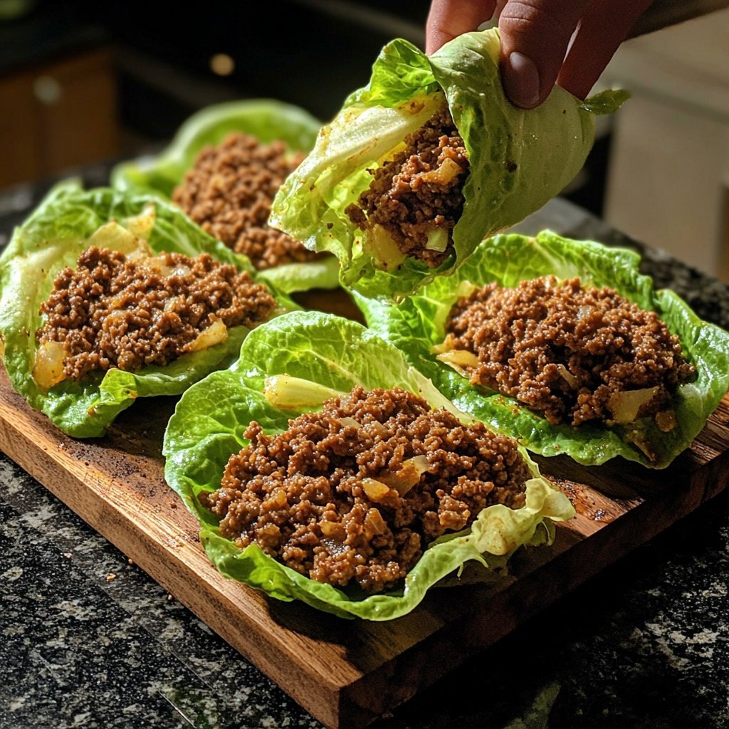 Ground Beef Lettuce Wraps