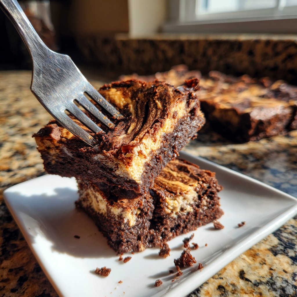 Cottage Cheese Brownies with Chocolate Swirl