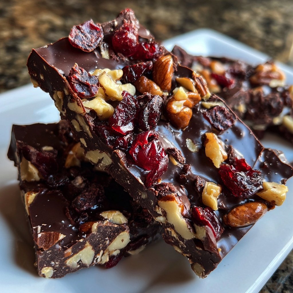 Chocolate Cranberry Nut Bark